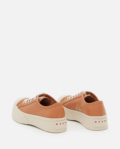 Shop Marni Pablo Leather Sneakers In Brown