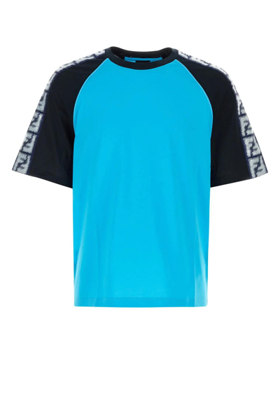 Shop Fendi Two-tone Cotton T-shirt