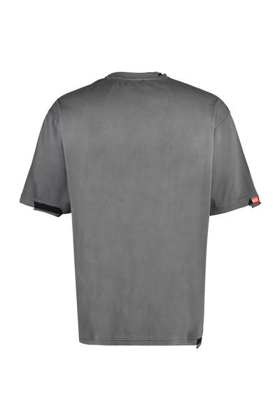 Shop Diesel Cotton Crew-neck T-shirt In Grey