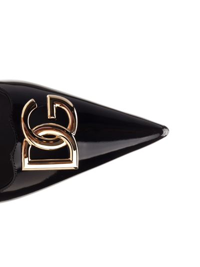 Shop Dolce & Gabbana Pointed Slingback In Black
