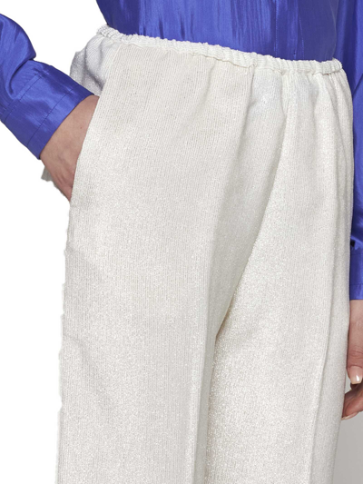 Shop Forte Forte Pants In Platino