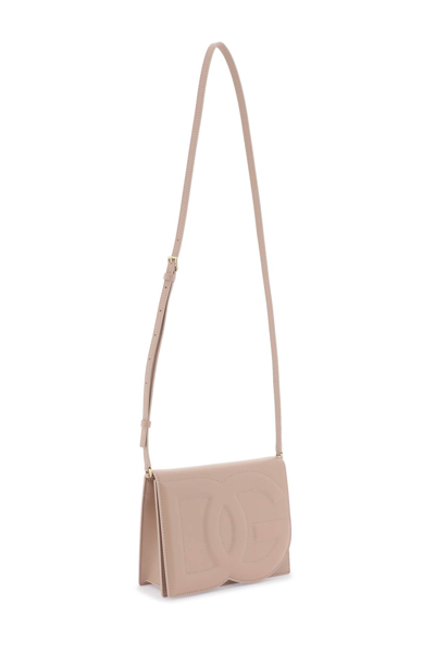 Shop Dolce & Gabbana Dg Logo Crossbody Bag In Cipria (pink)
