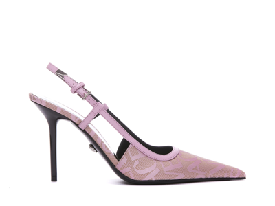 Shop Versace Allover Slingback In Pink