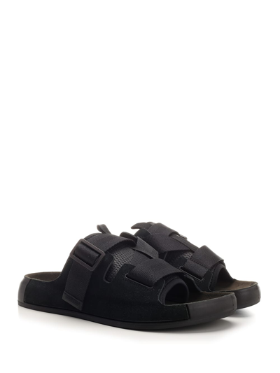 Shop Stone Island Shadow Project Sandals Tape In Black
