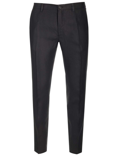 Shop Dolce & Gabbana Tailored Trousers With Monogram In Black