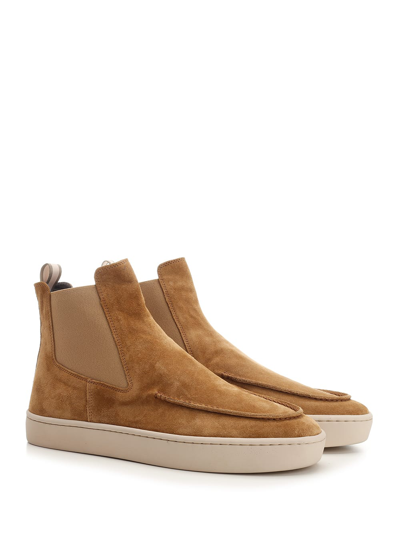 Shop Officine Creative Chelsea Suede Ankle Boot In Beige
