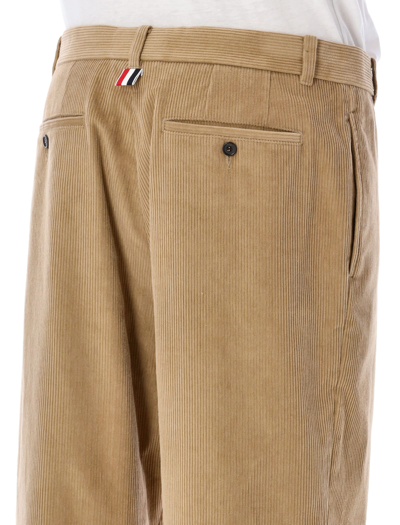 Shop Thom Browne Unstructured Straight Pants In Khaki