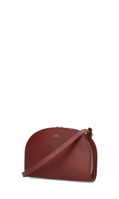 Shop Apc Demi-lune Shoulder Bag In Leather