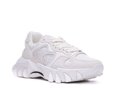 Shop Balmain B-east Monogram Sneakers In White