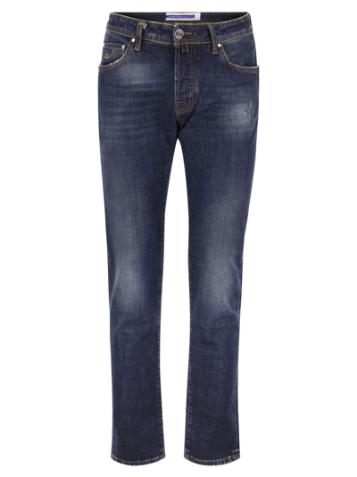 Shop Jacob Cohen Nick - Slim-fit Jeans In Dark Denim