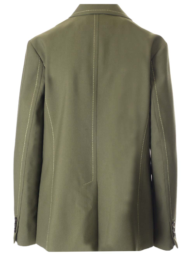 Shop Marni Compact Wool Blend Jacket In Green