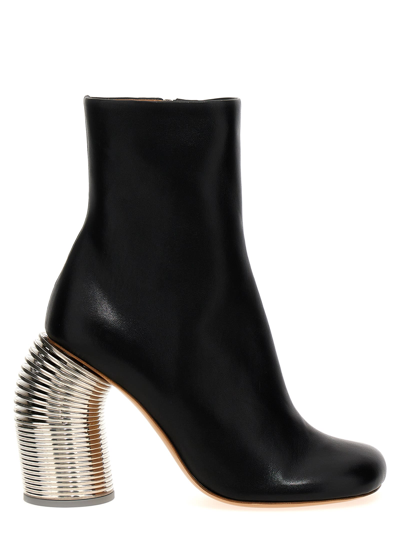Off-white Silver Spring Ankle Boots In Black
