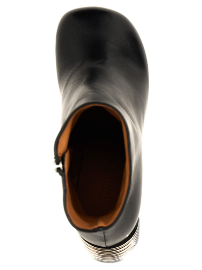 Off-white Silver Spring Ankle Boots In Black