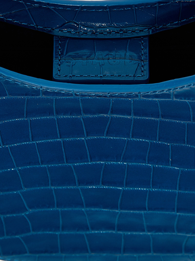 Shop Staud Mini Moon Handbag In Light Blue