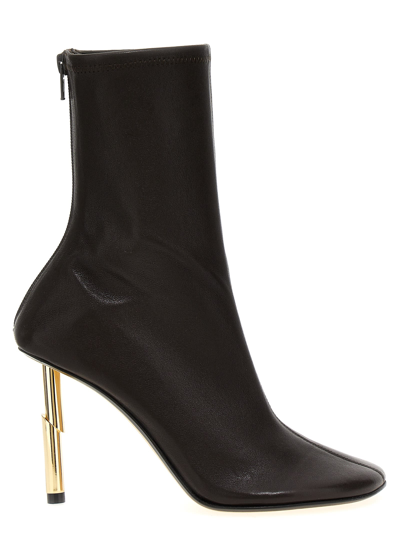Shop Lanvin Sequence Ankle Boots In Brown