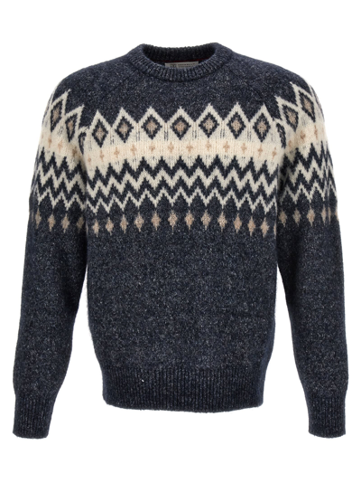 Shop Brunello Cucinelli Jacquard Sweater In Multicolor