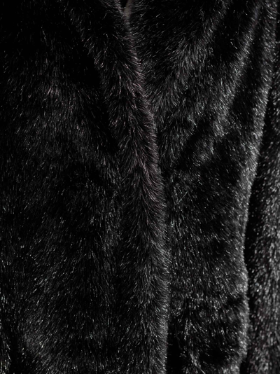 Shop Philosophy Di Lorenzo Serafini Metallic-threading Faux-fur Coat In Nero