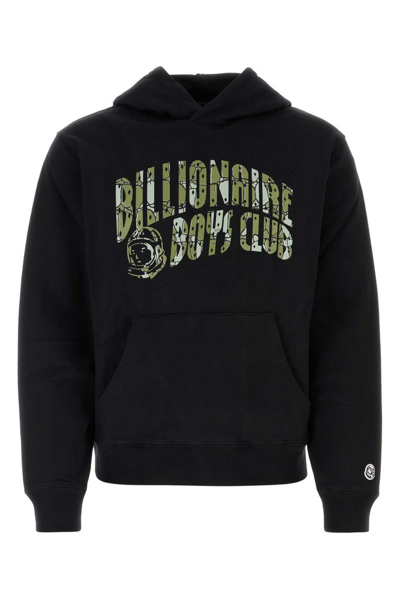 Shop Billionaire Boys Club Logo Printed Jersey Fleece Hoodie In Black