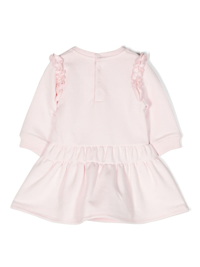 Shop Givenchy Abito Rosa In Felpa Di Cotone Baby Girl