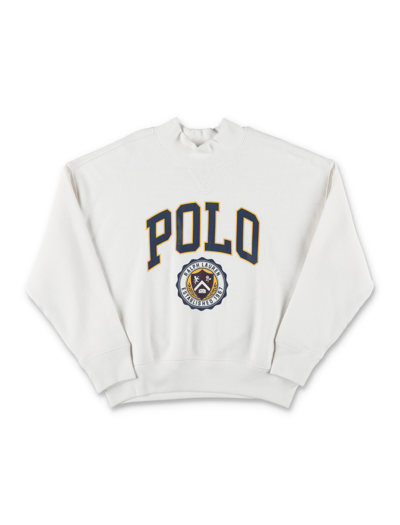 Shop Ralph Lauren Cropped Fleece Polo In White