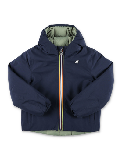 Shop K-way Reversible Eco Thermo Jacket In Blue/salvia