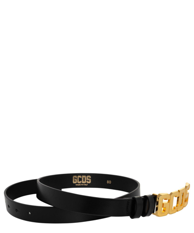 Shop Gcds Logo Plaque Buckle Belt In Gold