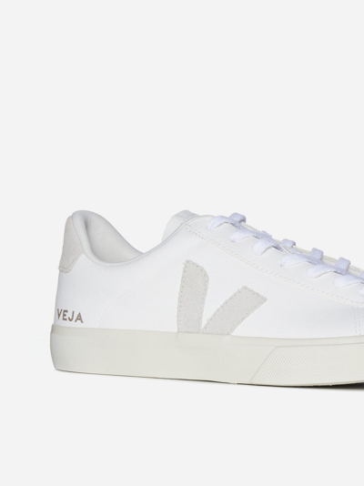 Shop Veja Campo Leather Sneakers In White