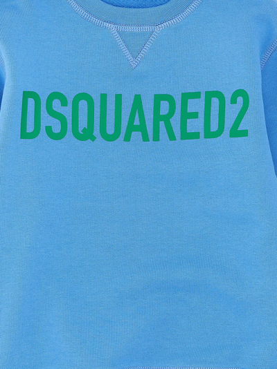 Shop Dsquared2 Logo Print Sweatshirt In Light Blue