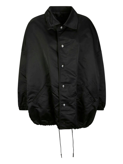 Shop Yohji Yamamoto Buttoned Long In Black