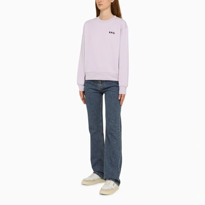 Shop Apc A.p.c. Light Lilac Crew-neck Sweatshirt In Jersey In Purple