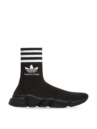 Shop Balenciaga X Adidas Speed Sneakers In Black