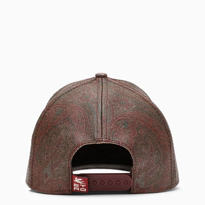 Shop Etro Paisley Hat In Coated Canvas In Brown