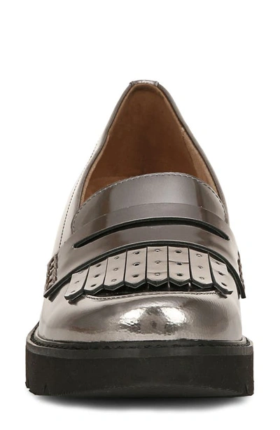 Shop Naturalizer Darcy Fringe Leather Loafer In Pewter Metallic Leather