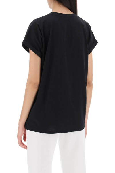 Shop Balmain T-shirt With Flocked Logo Print Women In Black