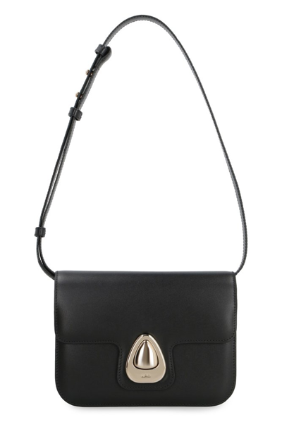 Shop Apc A.p.c. Logo Engraved Astra Small Shoulder Bag In Black