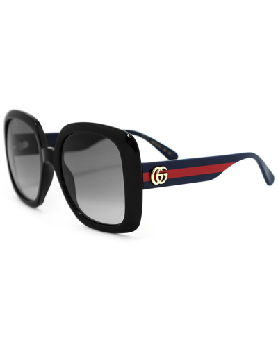 Shop Gucci Women's Gg0713s 55mm Sunglasses In Black