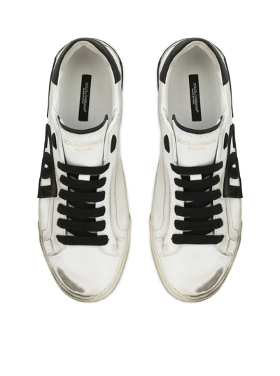 Shop Dolce & Gabbana Men Portofino Sneakers In White