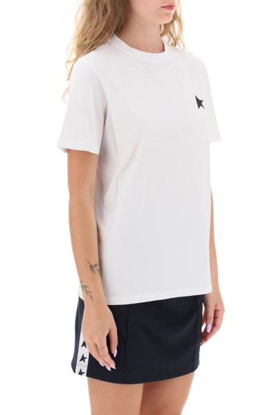 Shop Golden Goose Regular T-shirt With Star Logo Women In White