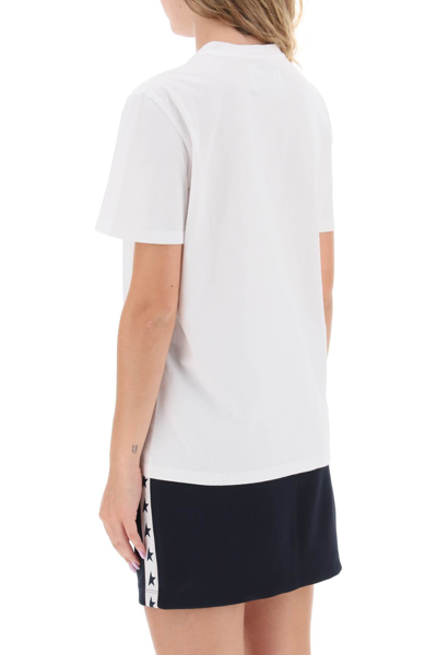 Shop Golden Goose Regular T-shirt With Star Logo Women In White
