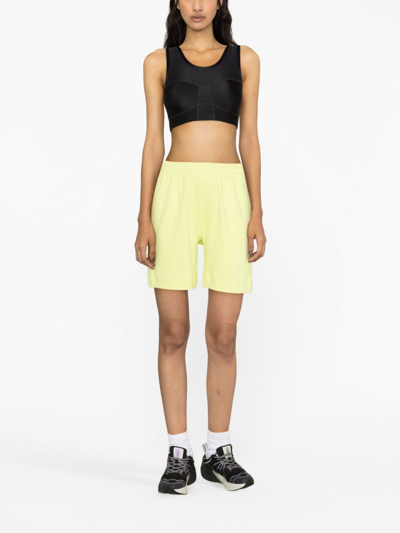 Shop Styland Elasticated-waistband Organic-cotton Shorts In Green