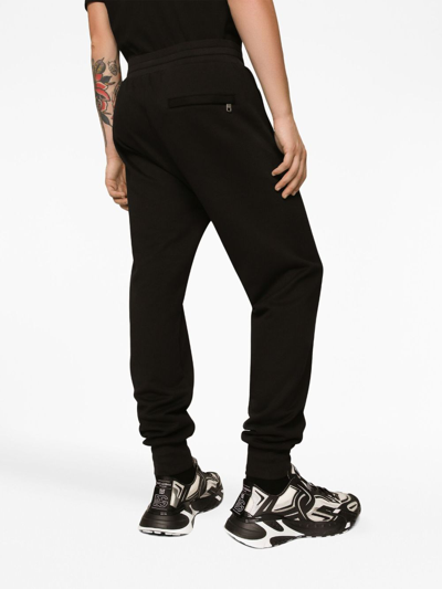 Shop Dolce & Gabbana Logo-print Cotton Track Pants In Black
