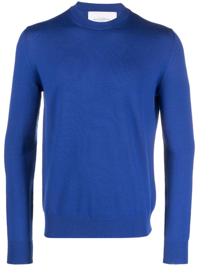 Shop Ballantyne Fine-knit Wool Jumper In Blue