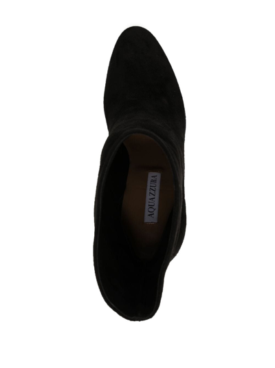 Shop Aquazzura Manzoni 90mm Leather Boots In Black