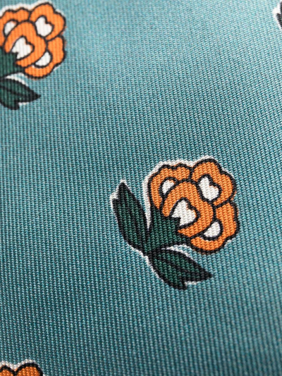Paul Smith Patterned Floral-print Silk Tie In Blue