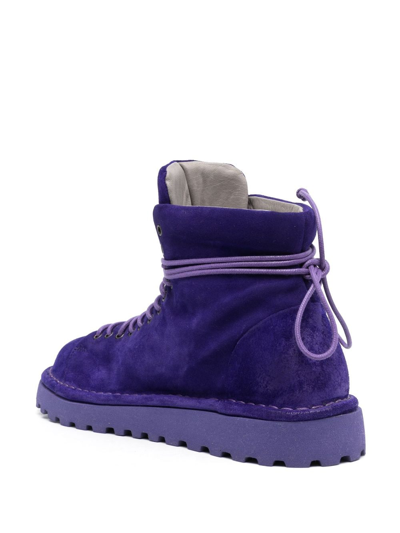 Shop Marsèll Bullet 30mm Suede Lace-up Ankle-boots In Purple