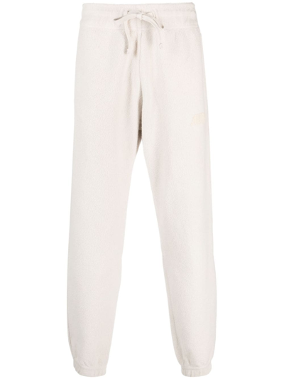 Shop Autry Brushed-effect Cotton Track Pant In Neutrals