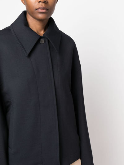 Shop Studio Nicholson Oversize Shirt Jacket In Blue