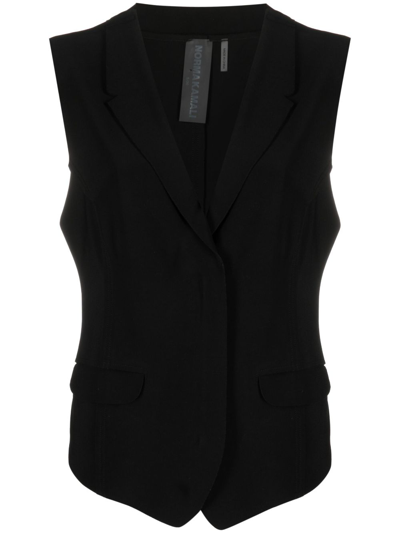 Norma Kamali Notched-lapel Vest In Black