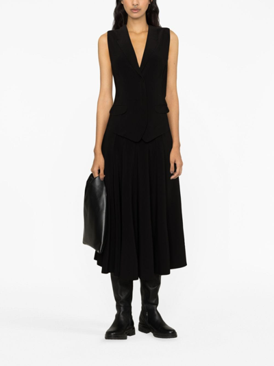 Norma Kamali Notched-lapel Vest In Black