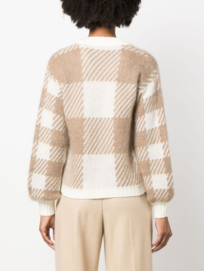 Woolrich Cardigan With Check Pattern In Neutrals